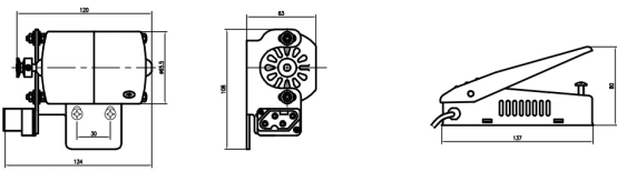 HF1系列縫紉機(jī)電機(jī)外形尺寸圖